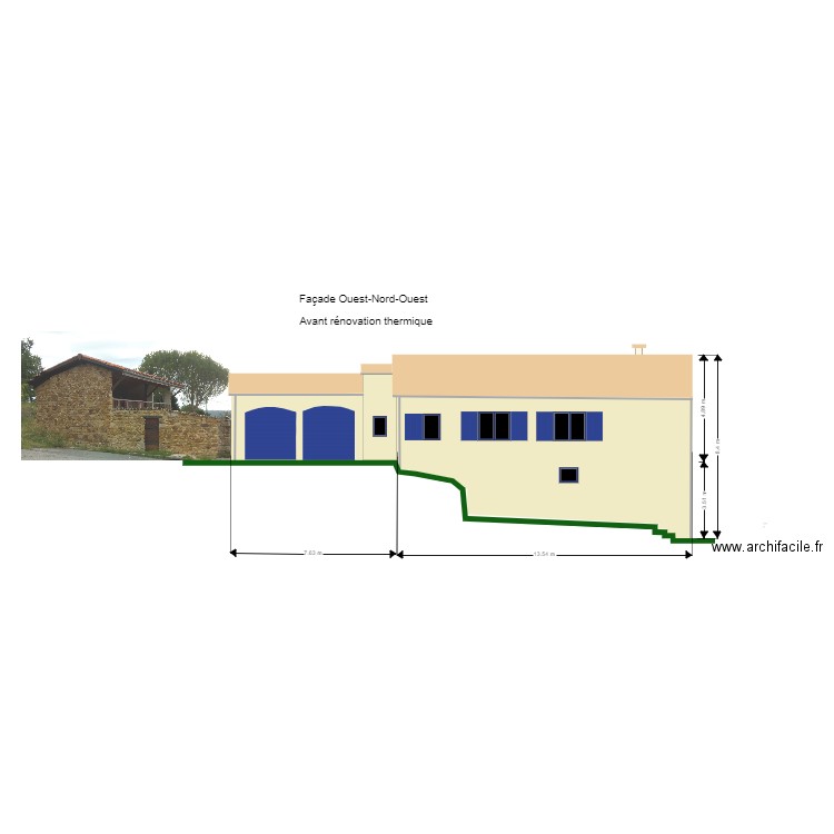 Avant Façade Ouest Nord Ouest . Plan de 0 pièce et 0 m2