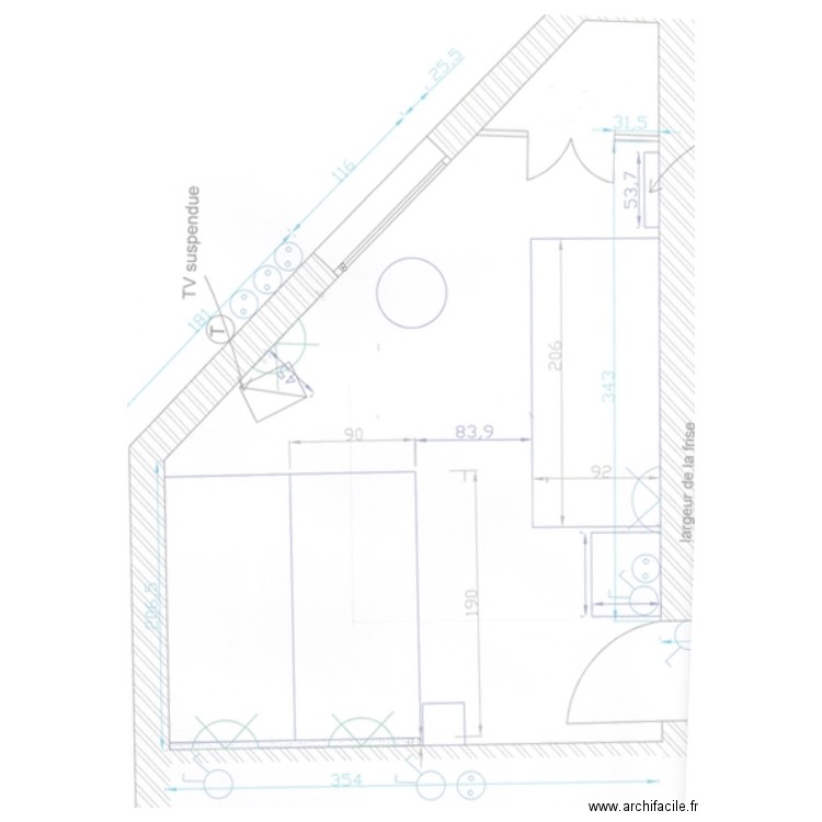 chambre type 315. Plan de 0 pièce et 0 m2