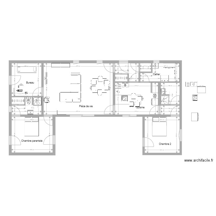 Maison en U. Plan de 0 pièce et 0 m2