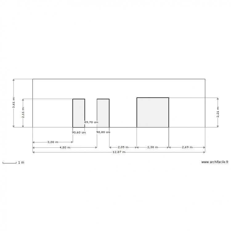 Façade sud - Etat Futur- Echelle 1/100e. Plan de 0 pièce et 0 m2