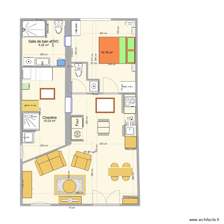 LOFT AYTRE 24. Plan de 4 pièces et 54 m2