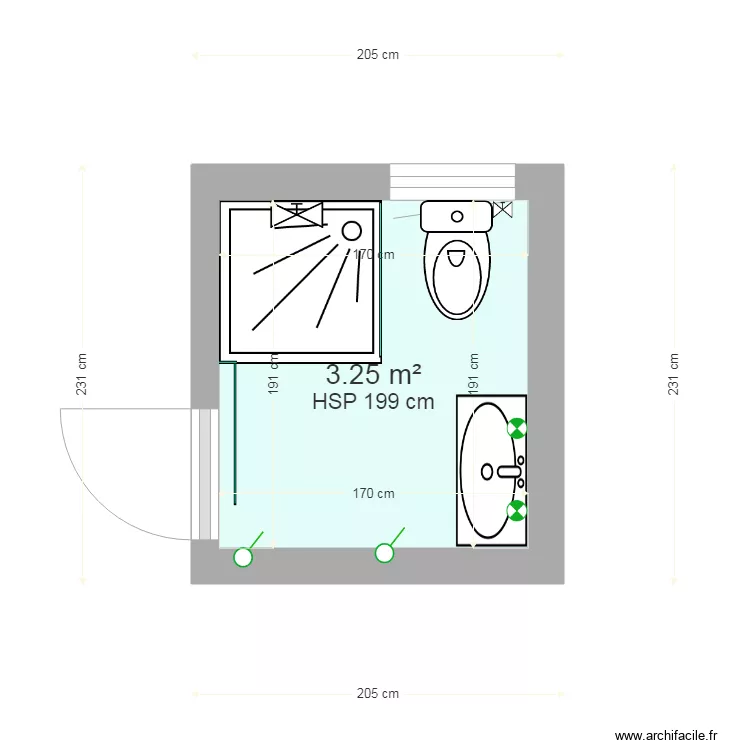 salle de bain . Plan de 
