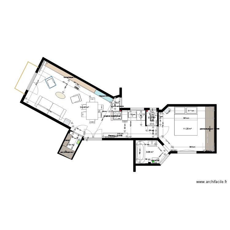 Plan projet définitif appartement Pêcheux 16 11 18. Plan de 0 pièce et 0 m2