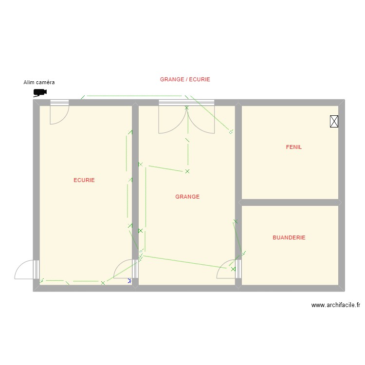 Toorens Grange/ecurie. Plan de 4 pièces et 93 m2