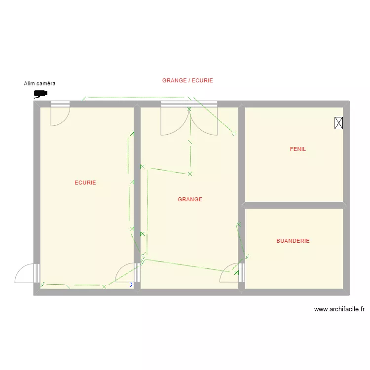 Toorens Grange/ecurie. Plan de 