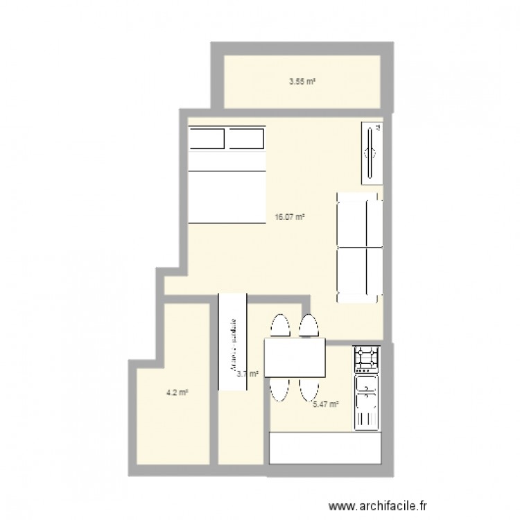 t1 b. Plan de 0 pièce et 0 m2