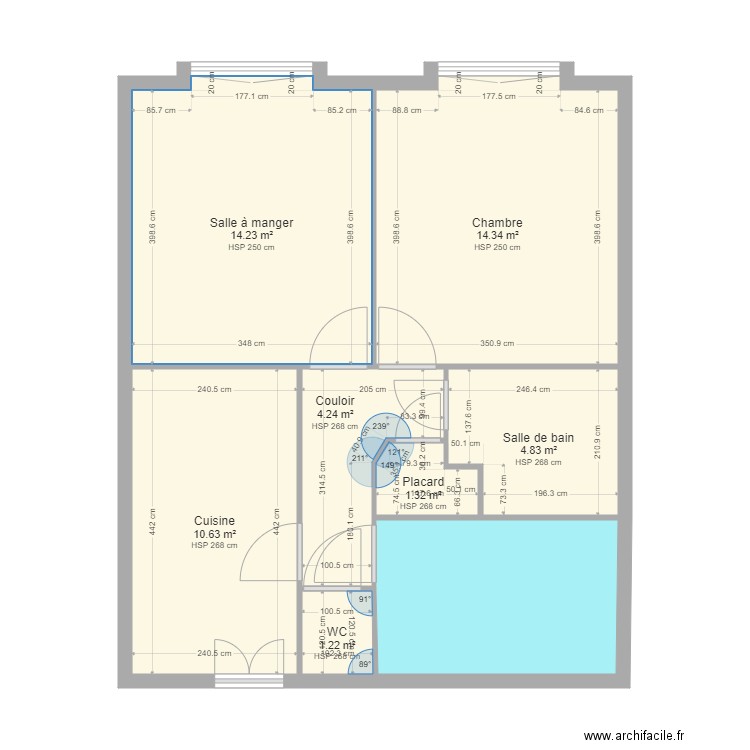 FONCIA 82 BARBES. Plan de 8 pièces et 59 m2