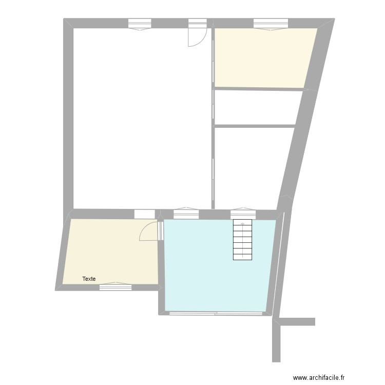 véranda. Plan de 3 pièces et 40 m2