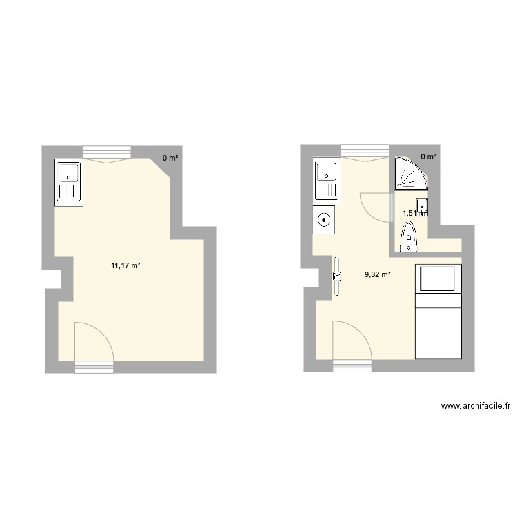 Studio Pantin. Plan de 0 pièce et 0 m2