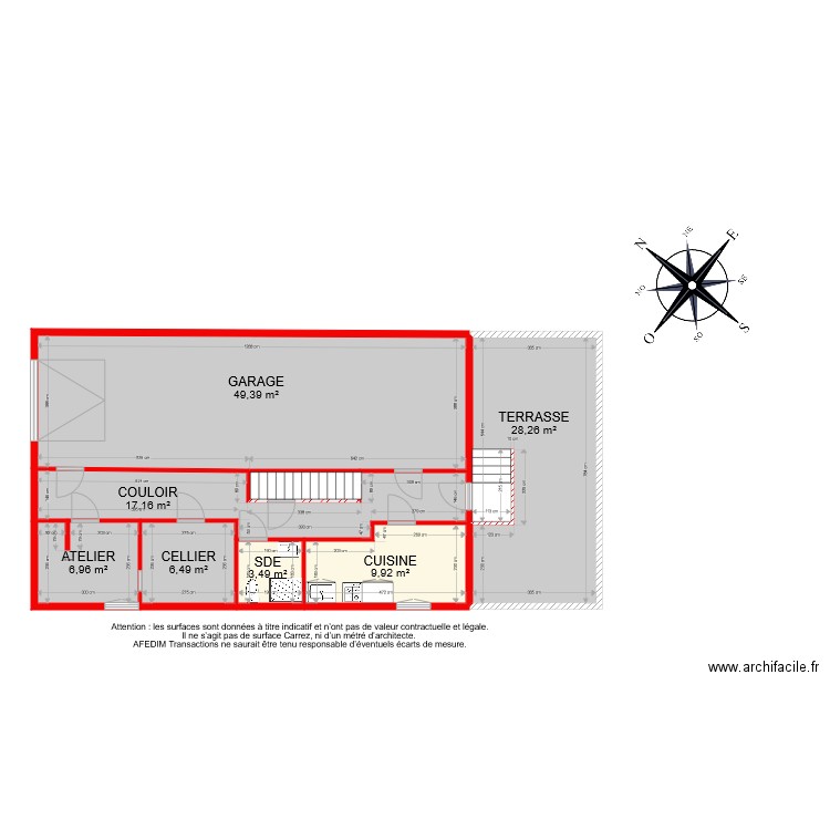 BI 7752 SOUS SOL PASCAL. Plan de 8 pièces et 124 m2