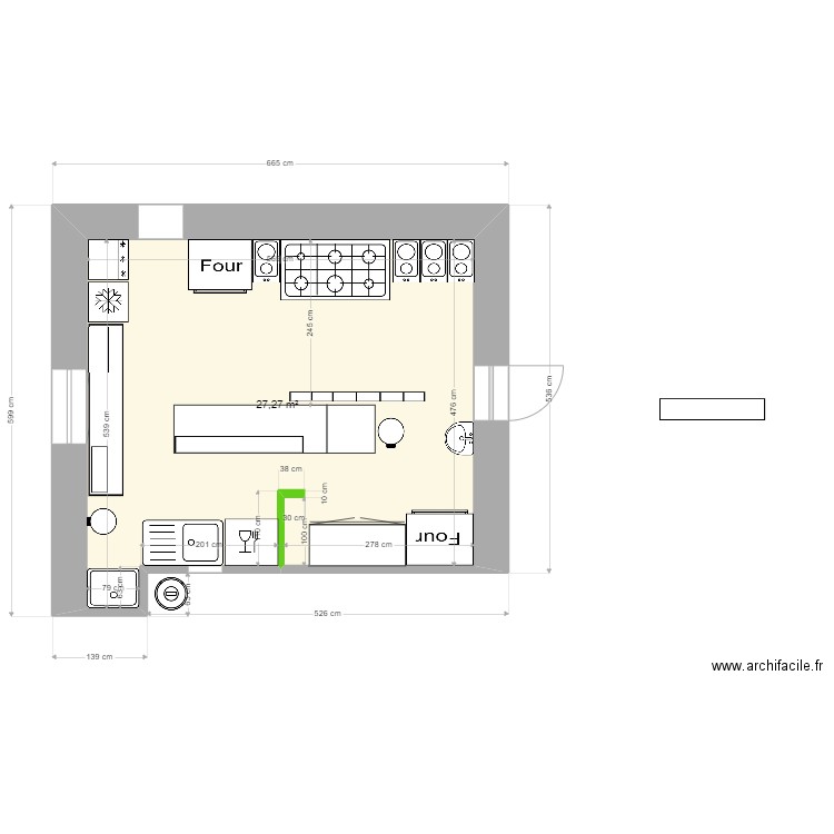 IL PONTE VECCHIO. Plan de 1 pièce et 27 m2