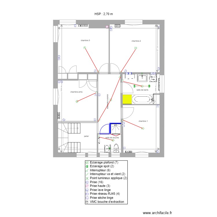 Enghien 1er étage électricité 20 12 2020. Plan de 0 pièce et 0 m2