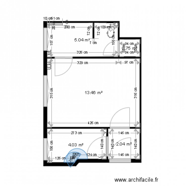 Plan existant vierge appartement MOLINARO. Plan de 0 pièce et 0 m2