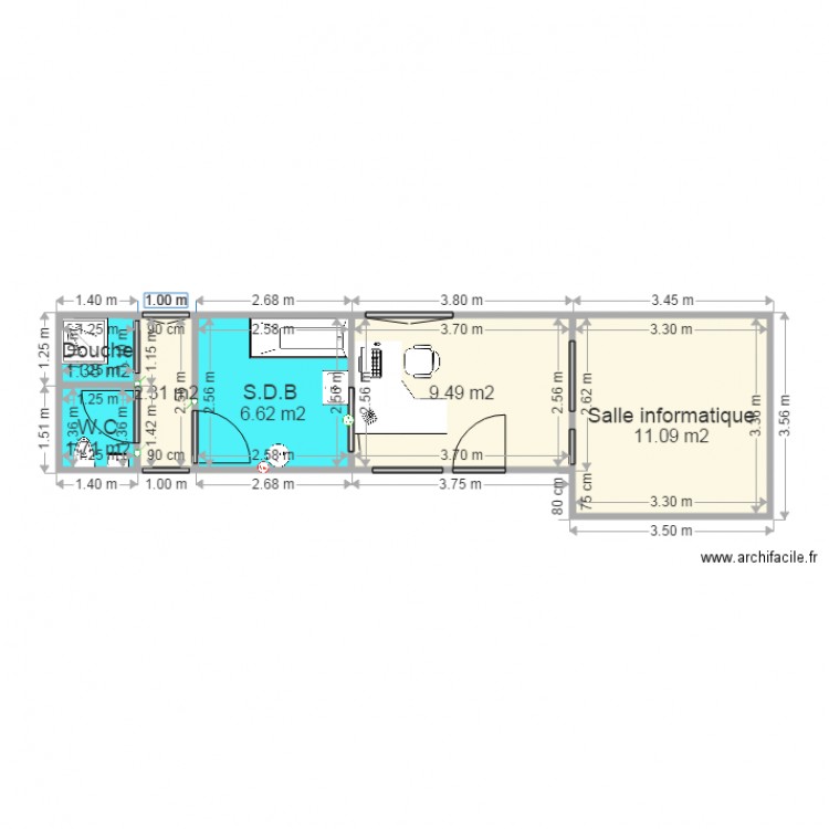 Vue en plan SHOWROOM. Plan de 0 pièce et 0 m2
