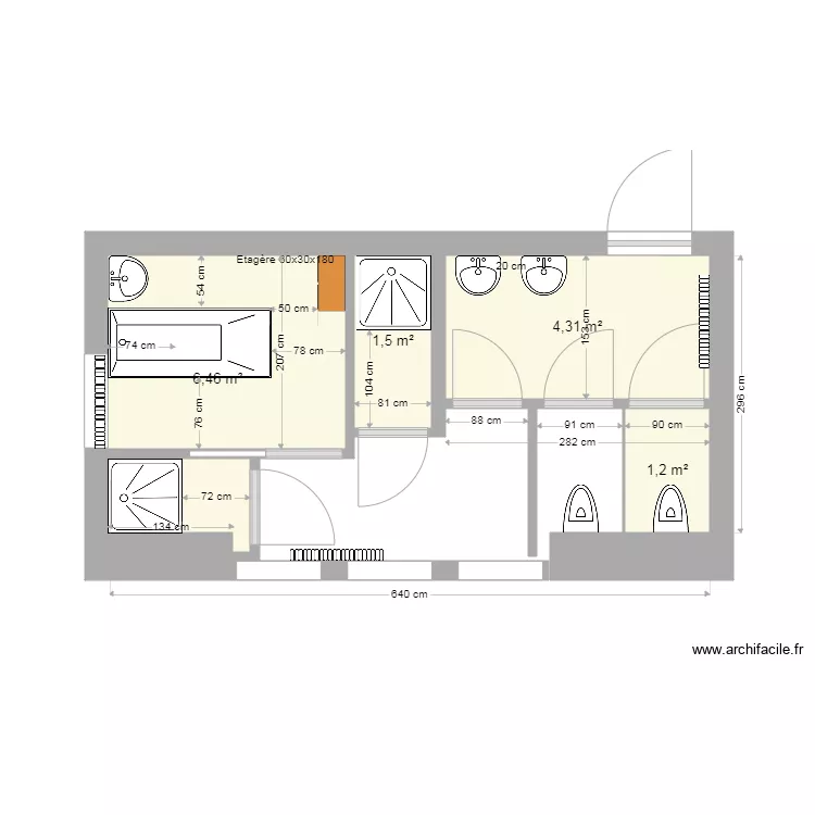 TR SDB GAUCHE PROJET 2A. Plan de 