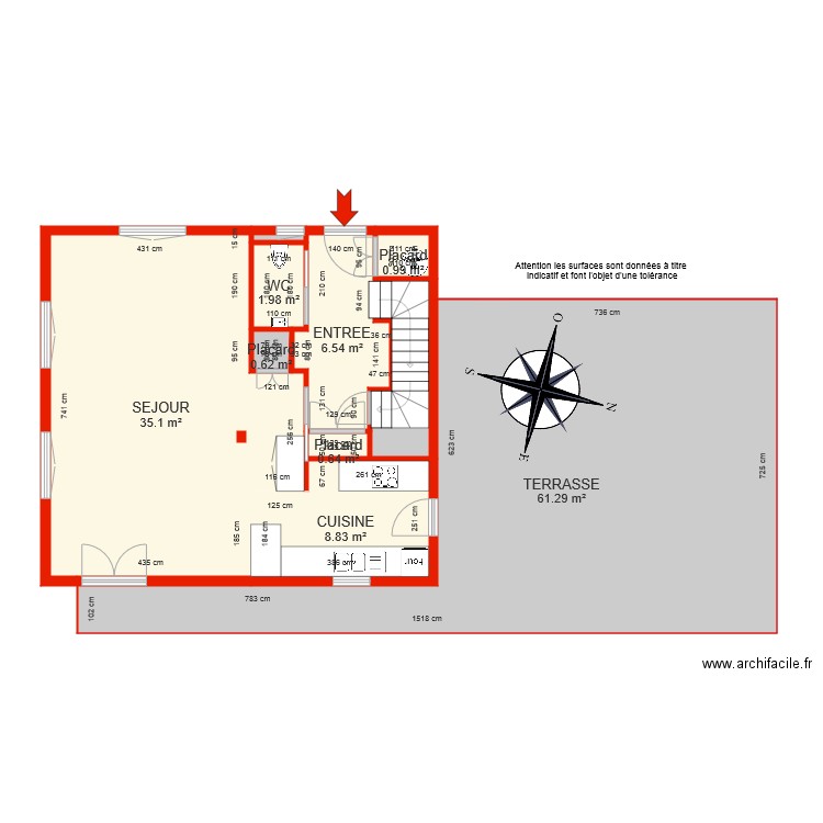 BI 5991 rdc côté. Plan de 0 pièce et 0 m2