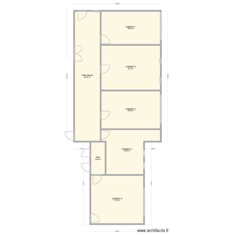 Plan Salle formation (Après travaux). Plan de 7 pièces et 127 m2