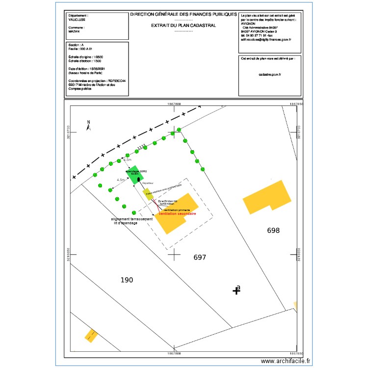 schéma installation fosses septique Carmona. Plan de 0 pièce et 0 m2