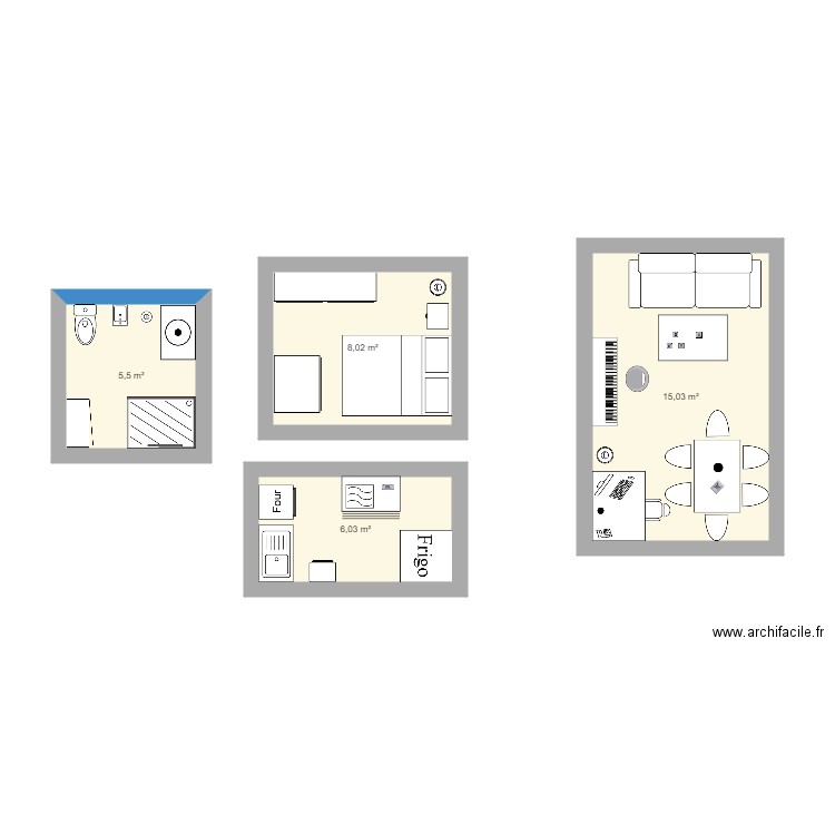 Futur appartement mini. Plan de 0 pièce et 0 m2