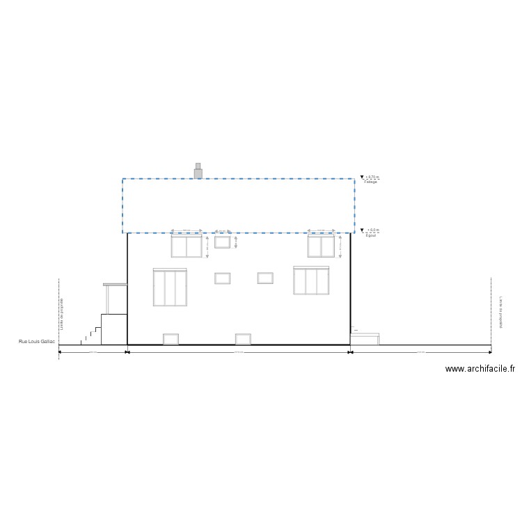 Façade Nord Ouest projeté. Plan de 0 pièce et 0 m2