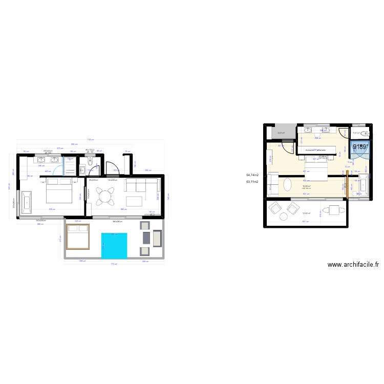 Resort Kiyovu Layouts BIG VILLA 2. Plan de 8 pièces et 96 m2