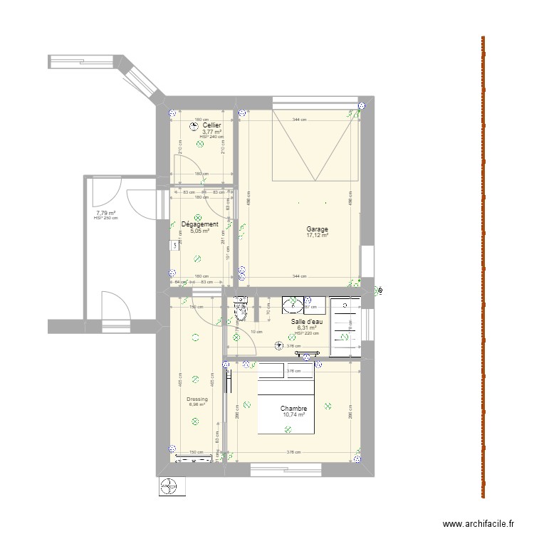 SuitePEl. Plan de 7 pièces et 58 m2