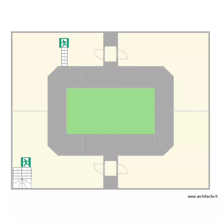 Plan batiment principal 1&eacute;tage - PIU lutte contre l'incendie. Plan de 