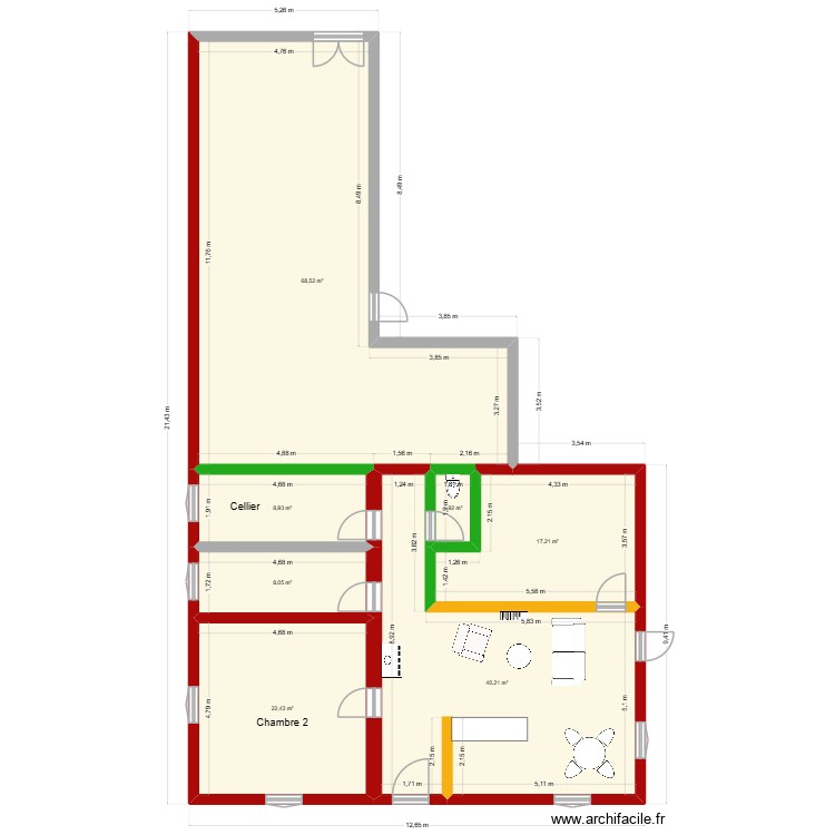 Projet 2 Montcempey. Plan de 0 pièce et 0 m2 Projet 2 Montcempey. Plan de 0 pièce et 0 m2