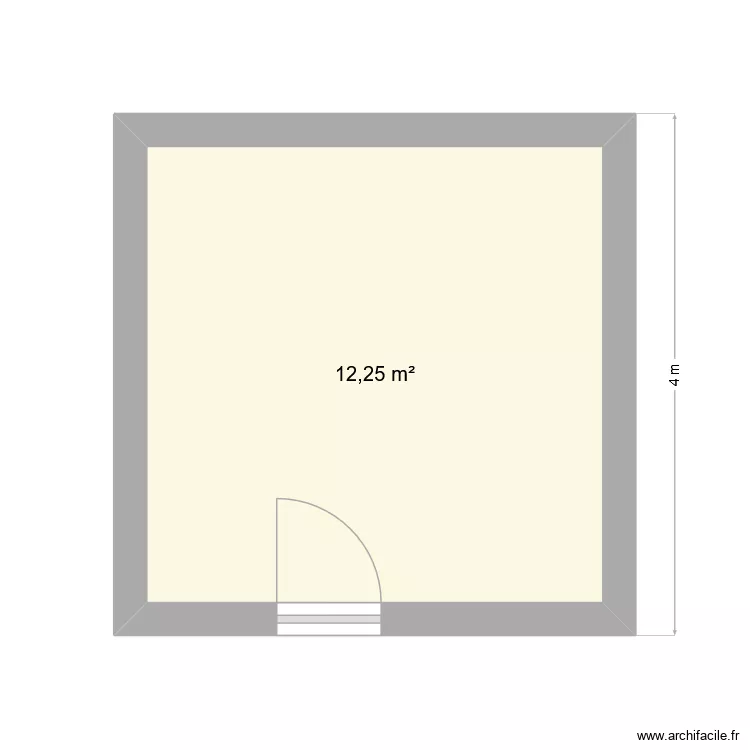 Test. Plan de 1 pièce et 12 m²