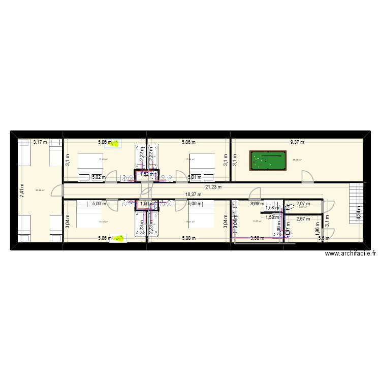 gite champagnier les marais. Plan de 11 pièces et 176 m2