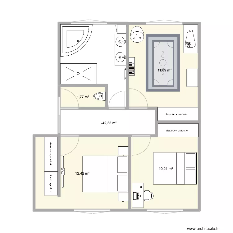 salle de bain Margot. Plan de 