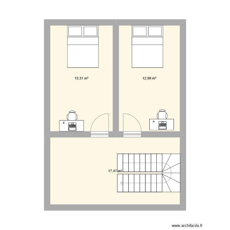 agrandissement amelie. Plan de 3 pièces et 44 m2