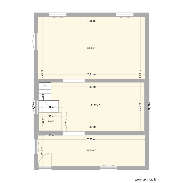 sba. Plan de 4 pièces et 70 m2