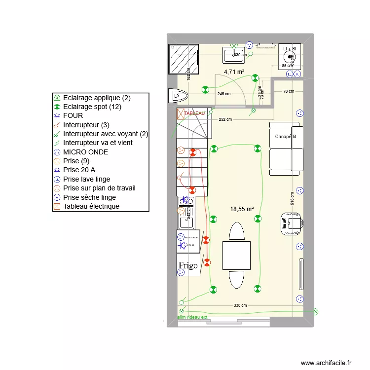 dallon annexe rdc. Plan de 