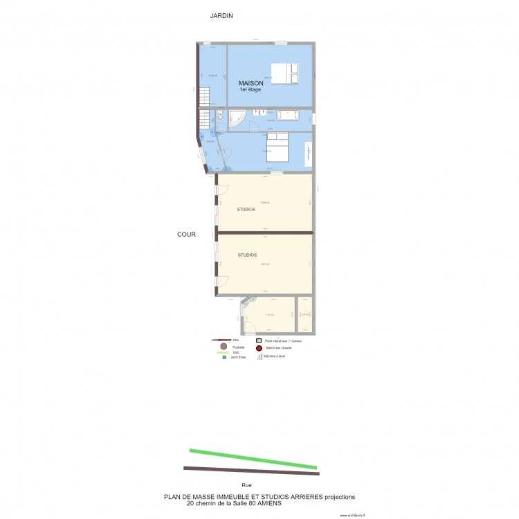NIVEAU 2 PLAN DE MASSE AMENAGEMENTS ET OUVERTURES. Plan de 0 pièce et 0 m2
