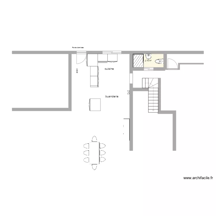 cuisine &agrave; renover 2. Plan de 