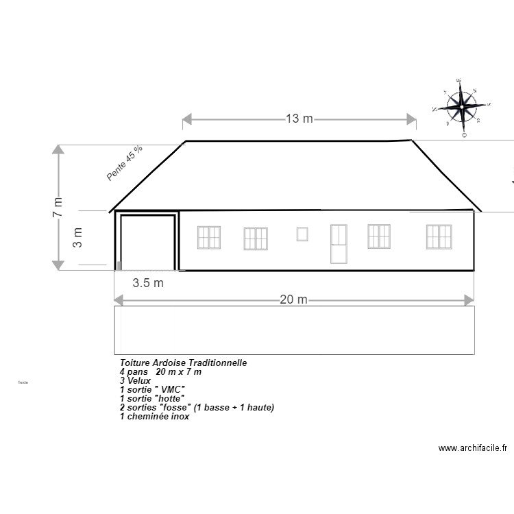 COUPE facade ouest 1. Plan de 0 pièce et 0 m2