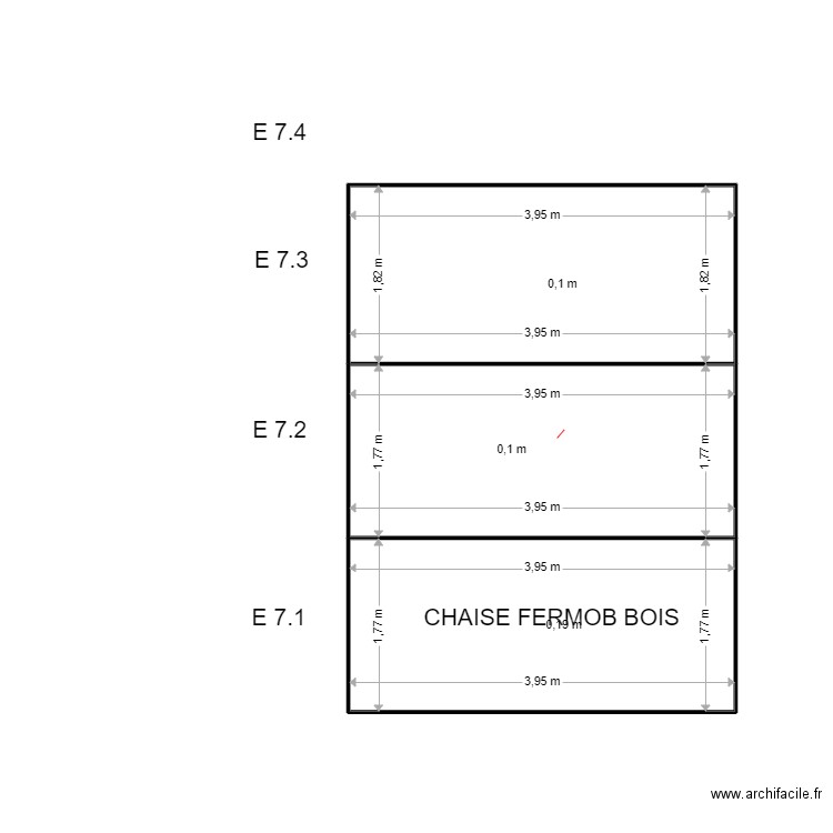 E 7. Plan de 3 pièces et 21 m2