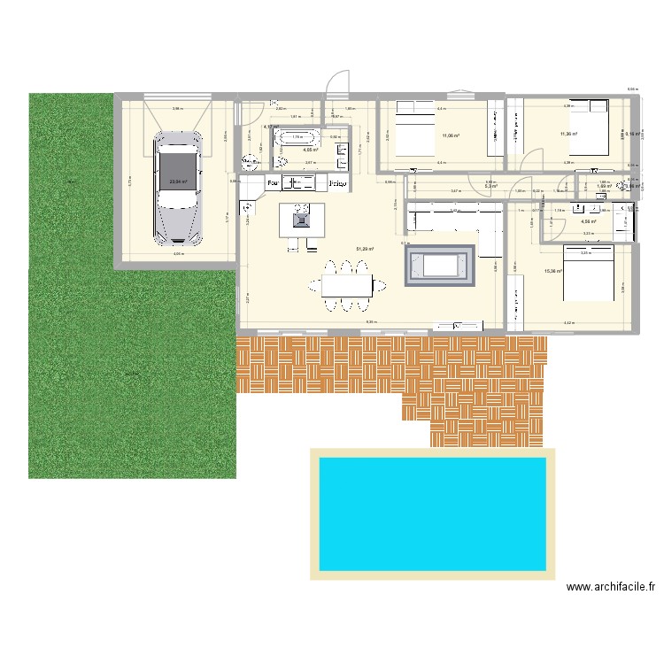 SAINT C. Plan de 12 pièces et 132 m2