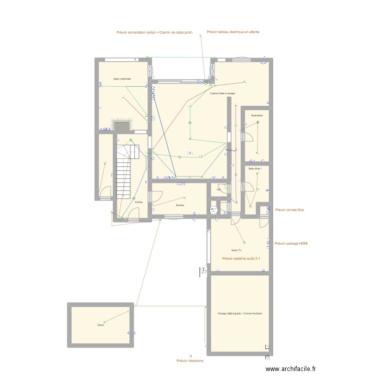 AIX 02 Électricité. Plan de 27 pièces et 262 m2