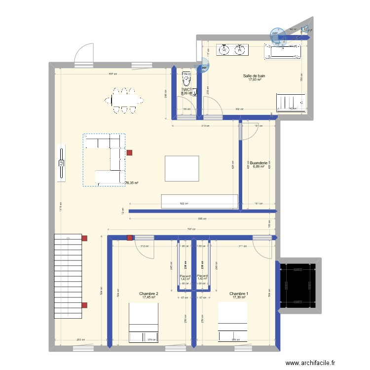 MAY-Denis-Appartement 2-Projet N1. Plan de 10 pièces et 145 m2