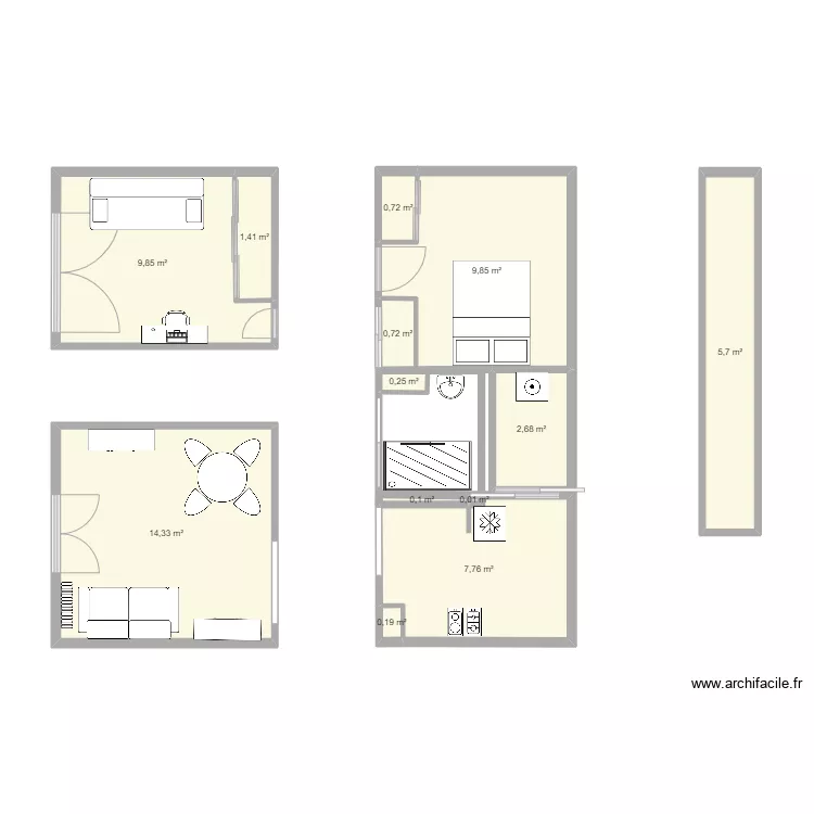 Appartement 3. Plan de 