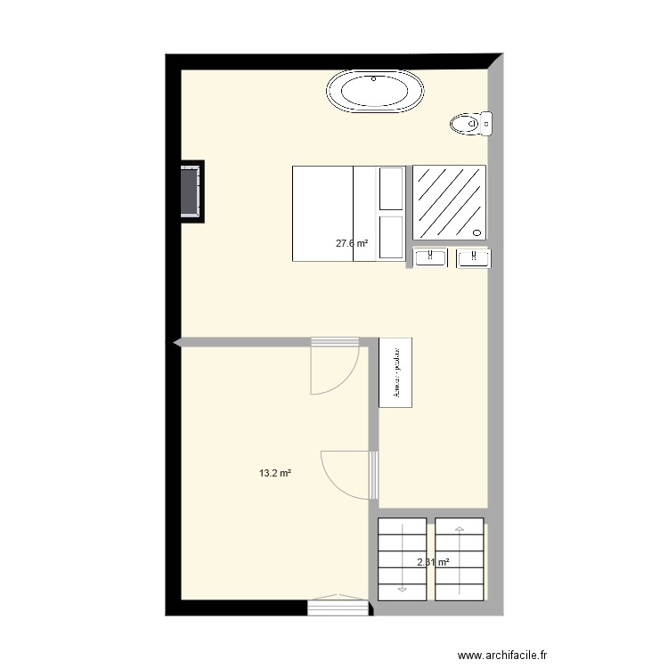 Etage 1 actuel. Plan de 0 pièce et 0 m2