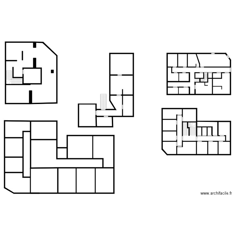 HÔTEL THARE BAGOLET. Plan de 49 pièces et 742 m2