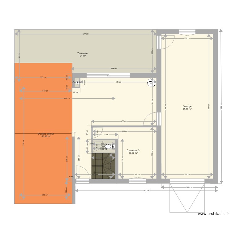 Plan extension avec étage modifié. Plan de 0 pièce et 0 m2