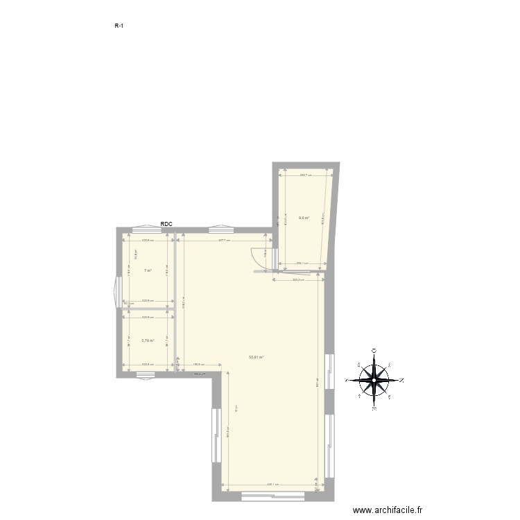 Plans extension 520 vierge. Plan de 4 pièces et 78 m2