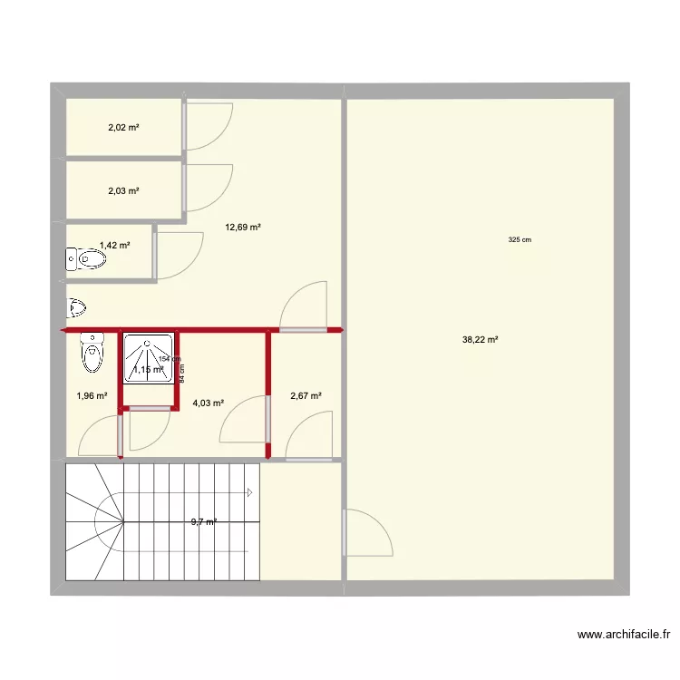 chausson m&eacute;tal. Plan de 