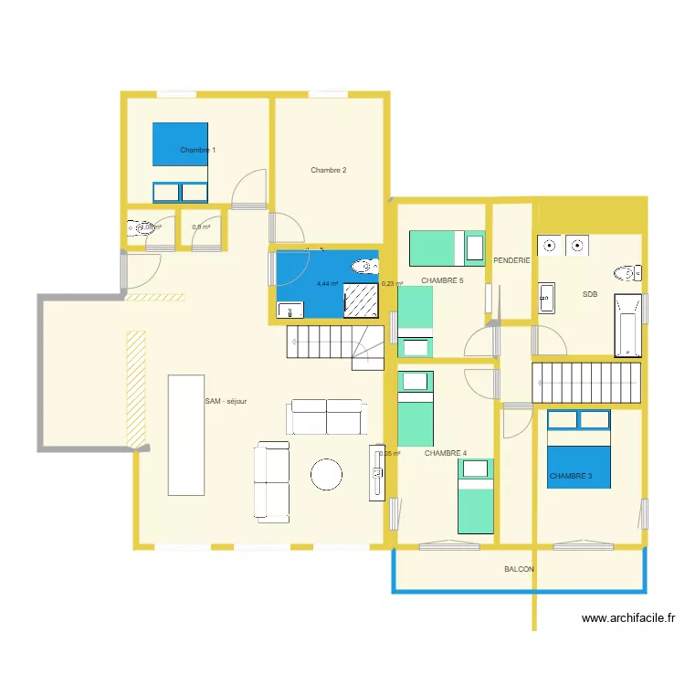 Chambre 1 RDV. Plan de Chambre 1 RDV. Plan de