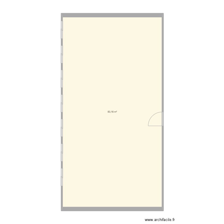 planclasseP101. Plan de 1 pièce et 83 m2