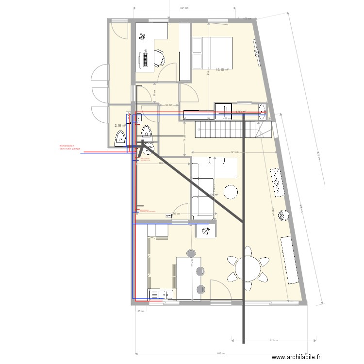 maison plomberie La Chapelle Chaussée 6. Plan de 0 pièce et 0 m2